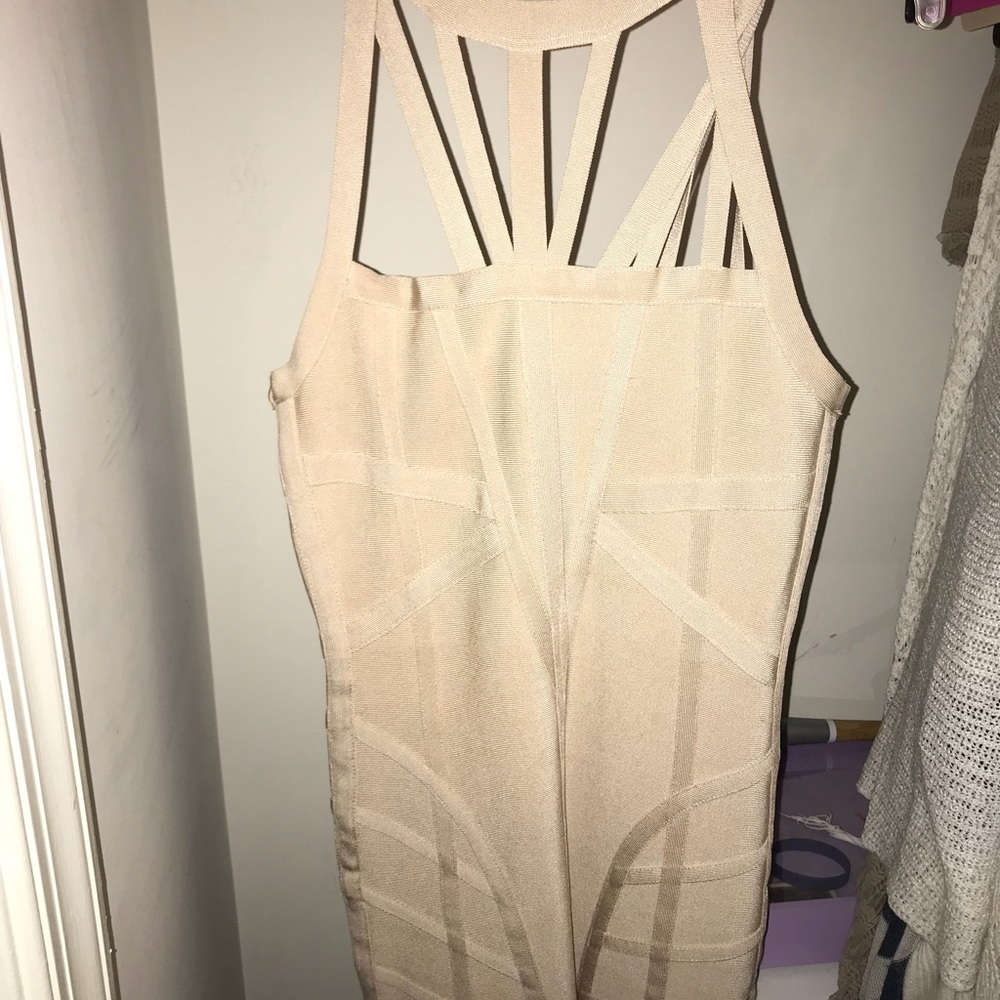 Gold Bebe mini dress